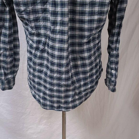 RALPH LAUREN Mens Medium Green Blue Plaid Classic Fit Long Sleeve Button Shirt - Picture 8 of 10
